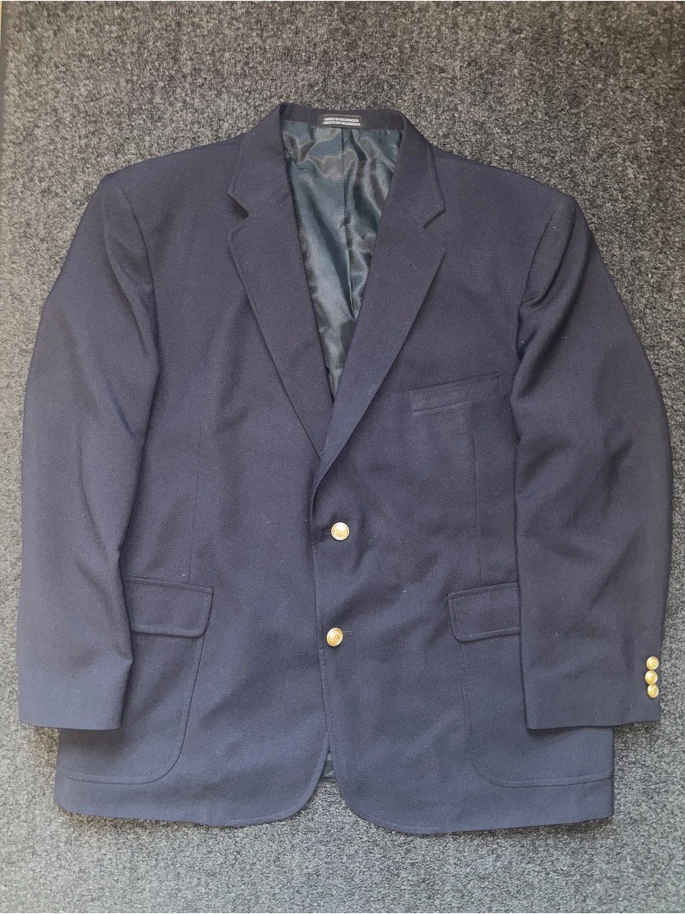 Vtg Retro 80s 90s David Taylor Sport Coat Blazer Gold Buttons 46S Academia Dad